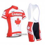 2018 Abbigliamento Ciclismo Canada Arancione e Bianco Manica Corta e Salopette