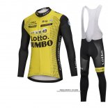 2018 Abbigliamento Ciclismo Lotto NL Jumbo Giallo Manica Lunga e Salopette