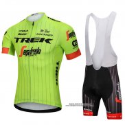 2018 Abbigliamento Ciclismo Trek Segafredo Verde Manica Corta e Salopette