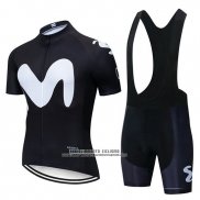 2019 Abbigliamento Ciclismo Movistar Nero Manica Corta e Salopette