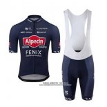 2020 Abbigliamento Ciclismo Alpecin Fenix Blu Rosso Manica Corta e Salopette