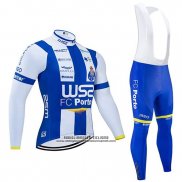 2020 Abbigliamento Ciclismo W52-FC Porto Bianco Blu Manica Lunga e Salopette