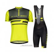 2021 Abbigliamento Ciclismo Scott Grigio Giallo Manica Corta e Salopette