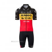 2022 Abbigliamento Ciclismo Jumbo Visma Nero Giallo Rosso Manica Corta e Salopette