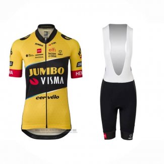 2023 Abbigliamento Ciclismo Jumbo Visma Giallo Nero Manica Corta e Salopette