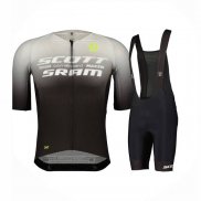 2023 Abbigliamento Ciclismo Scott Sram Grigio Nero Manica Corta e Salopette