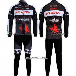 2011 Abbigliamento Ciclismo Kuota Nero e Grigio Manica Lunga e Salopette