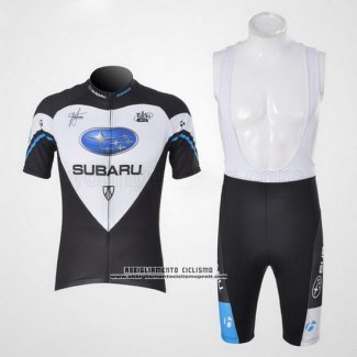 2011 Abbigliamento Ciclismo Subaru Nero e Bianco Manica Corta e Salopette