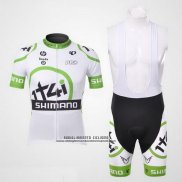 2012 Abbigliamento Ciclismo 1t4i Bianco e Verde Manica Corta e Salopette