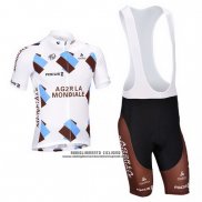 2013 Abbigliamento Ciclismo Ag2rla Marrone Manica Corta e Salopette