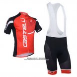 2013 Abbigliamento Ciclismo Castelli Nero e Rosso Manica Corta e Salopette