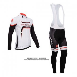 2014 Abbigliamento Ciclismo Castelli Nero e Bianco Manica Lunga e Salopette