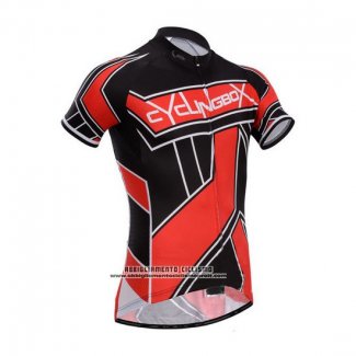 2014 Abbigliamento Ciclismo Fox Cyclingbox Rosso e Nero Manica Corta e Salopette