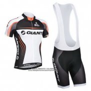 2014 Abbigliamento Ciclismo Giant Bianco e Nero Manica Corta e Salopette