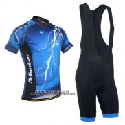 2014 Abbigliamento Ciclismo Monton Nero e Blu Manica Corta e Salopette