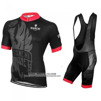 2016 Abbigliamento Ciclismo Bianchi Rosso e Nero Manica Corta e Salopette