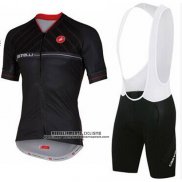 2016 Abbigliamento Ciclismo Castelli Grigio Nero Manica Corta e Salopette