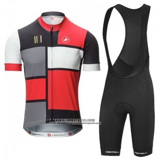 2016 Abbigliamento Ciclismo Castelli Rosso e Nero Manica Corta e Salopette