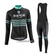 2016 Abbigliamento Ciclismo Donne Bianchi Nero Manica Lunga e Salopette