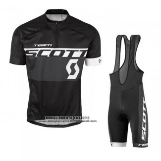 2016 Abbigliamento Ciclismo Scott Bianco e Nero Manica Corta e Salopette