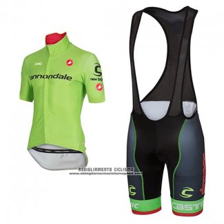 2017 Abbigliamento Ciclismo Cannondale Verde Manica Corta e Salopette