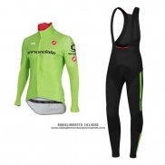 2017 Abbigliamento Ciclismo Cannondale Verde Manica Lunga e Salopette