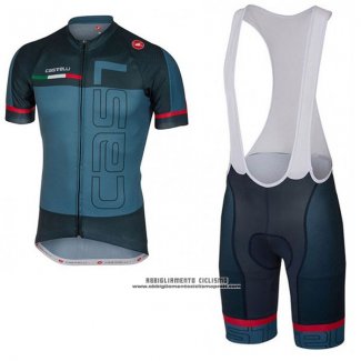 2017 Abbigliamento Ciclismo Castelli Verde Militare Manica Corta e Salopette