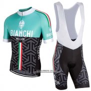 2017 Abbigliamento Ciclismo Donne Bianchi Nero e Verde Manica Corta e Salopette