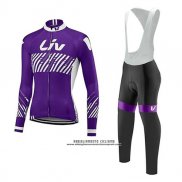 2017 Abbigliamento Ciclismo Liv Viola Manica Lunga e Salopette