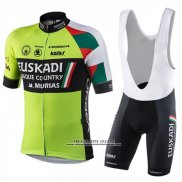 2018 Abbigliamento Ciclismo Euskadi Murias Verde Nero Manica Corta e Salopette