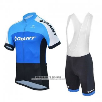 2018 Abbigliamento Ciclismo Giant Club Sport Blu e Nero Manica Corta e Salopette