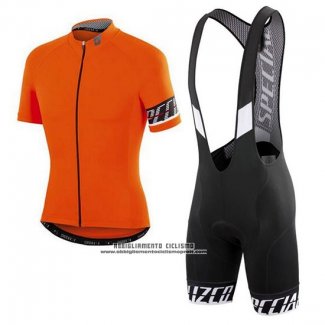 2018 Abbigliamento Ciclismo Specialized Arancione Nero Manica Corta e Salopette