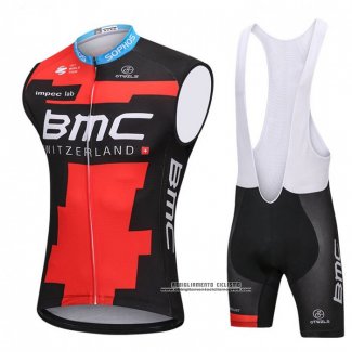 2018 Gilet Antivento BMC Nero e Rosso