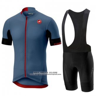 2019 Abbigliamento Ciclismo Castelli Aero Race Blu Manica Corta e Salopette