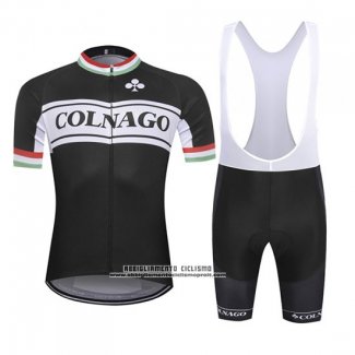 2019 Abbigliamento Ciclismo Colnago Bianco Nero Manica Corta e Salopette