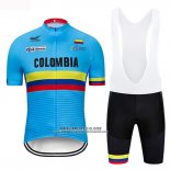 2019 Abbigliamento Ciclismo Colombia Blu Manica Corta e Salopette
