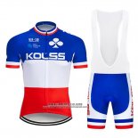 2019 Abbigliamento Ciclismo Kolss Campione Francia Manica Corta e Salopette