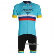 2020 Abbigliamento Ciclismo Astana Campione Russia Manica Corta e Salopette