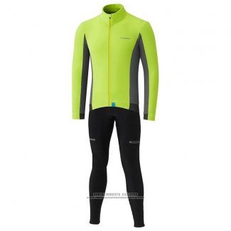 2020 Abbigliamento Ciclismo Shimano Giallo Grigio Manica Lunga e Salopette