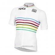 2020 Abbigliamento Ciclismo UCI Bianco Multicolore Manica Corta e Salopette