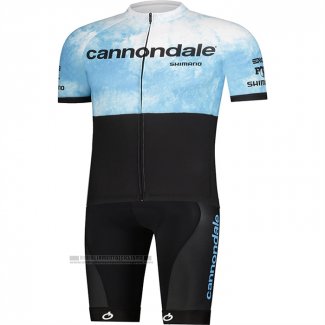 2021 Abbigliamento Ciclismo Cannondale Azzurro Nero Manica Corta e Salopette