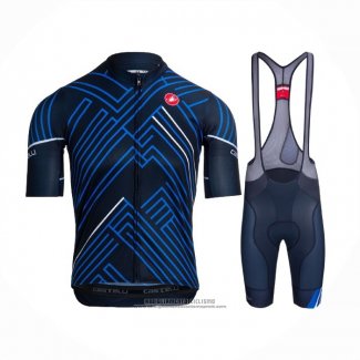 2021 Abbigliamento Ciclismo Castelli Blu Nero Bianco Manica Corta e Salopette