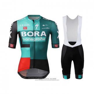 2022 Abbigliamento Ciclismo Bora Hansgrone Verde Rosso Manica Corta e Salopette