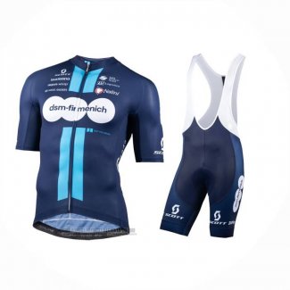 2023 Abbigliamento Ciclismo DSM Blu Manica Corta e Salopette