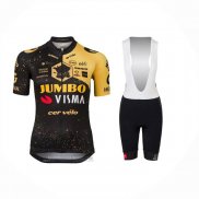 2023 Abbigliamento Ciclismo Donne Jumbo Visma Nero Giallo Manica Corta e Salopette