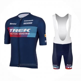 2023 Abbigliamento Ciclismo Trek Factory Blu Manica Corta e Salopette