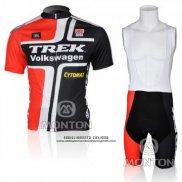 2010 Abbigliamento Ciclismo Trek Nero e Rosso Manica Corta e Salopette