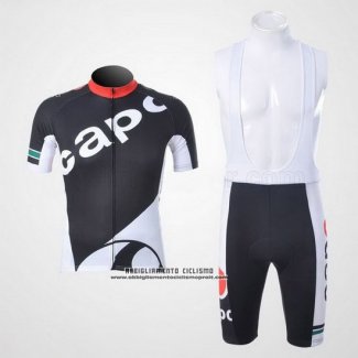 2011 Abbigliamento Ciclismo Capo Nero Manica Corta e Salopette