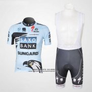 2011 Abbigliamento Ciclismo Saxo Bank Azzurro Manica Corta e Salopette