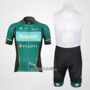 2012 Abbigliamento Ciclismo Europcar Verde Manica Corta e Salopette